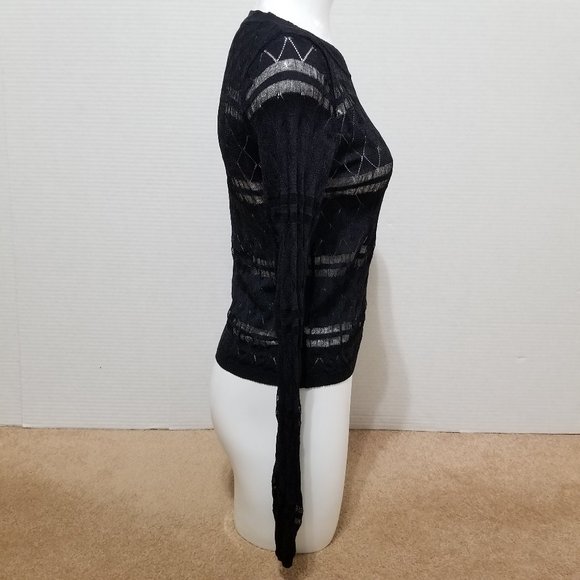 For Love And Lemons Knitz sweater Medium Joni lightweight knit semi sheer boho - Picture 4 of 16